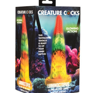 Creature Cocks Luminoctopus Glow-in-the-Dark Tentacle Dildo - Rainbow