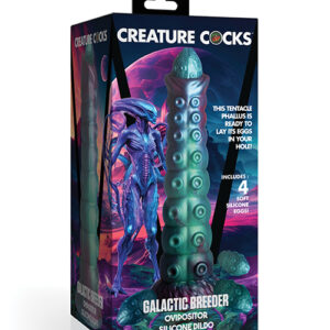 Creature Cocks Galactic Breeder Ovipositor Silicone Dildo w/Eggs - Multi Color