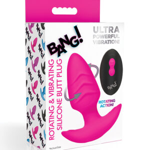 Bang! Rotating & Vibrating Tapered Butt Plug w/Remote - Pink