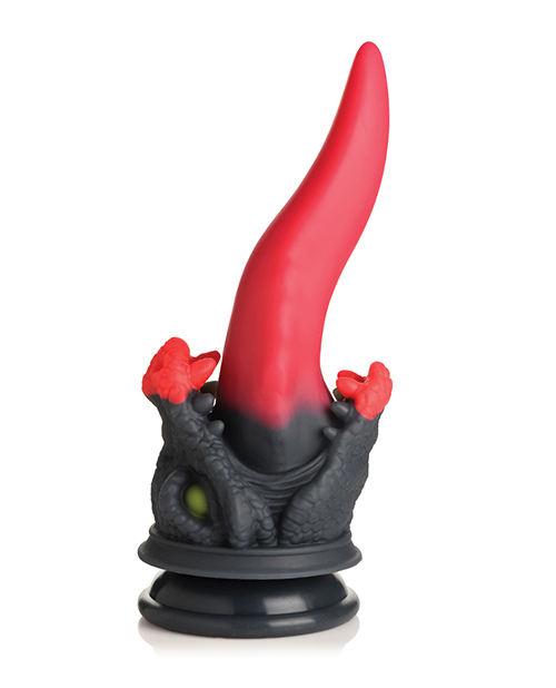 Creature Cocks Dragon Roar Silicone Dildo - Red/Black - Image 3