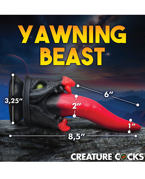 Creature Cocks Dragon Roar Silicone Dildo - Red/Black - Image 5
