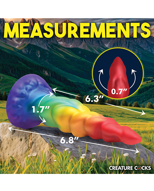 Creature Cocks Magic Rider Unicorn Silicone Dildo - Rainbow - Image 4