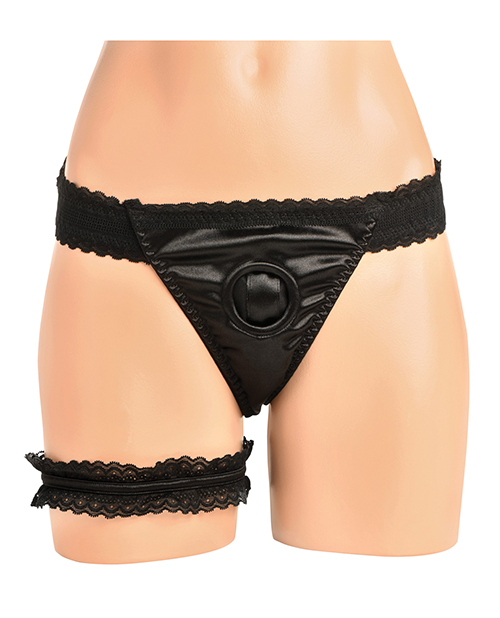 Bedroom Bliss Jolie Strap-On Panty Harness & Garter - Large - Image 3