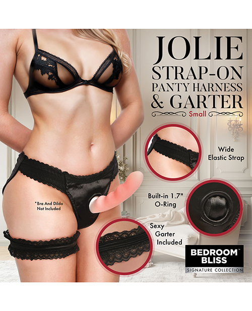 Bedroom Bliss Jolie Strap-On Panty Harness & Garter - Small - Image 5