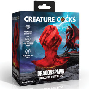 Creature Cocks Dragonspawn Silicone Butt Plug Medium - Black/Red