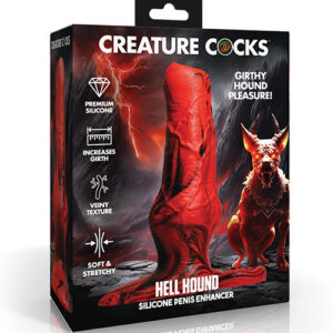 Creature Cocks Hellhound Silicone Penis Enhancer - Red/Black