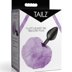 Tailz Fluffy Bunny Tail Silicone Plug - Purple