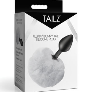 Tailz Fluffy Bunny Tail Silicone Plug - White